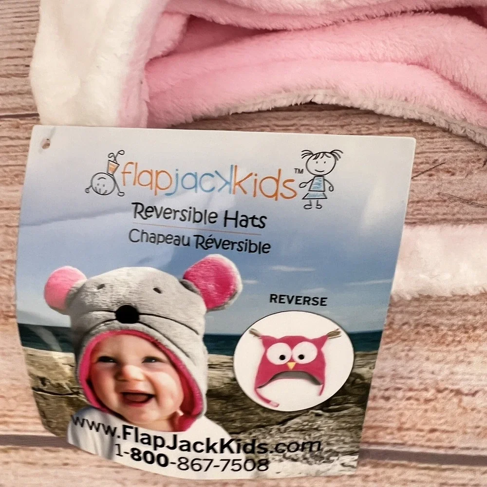 Flapjackkids Reversible Convertible Litten Lamb/Kitten Fitted Hat 6 Month to 1Y